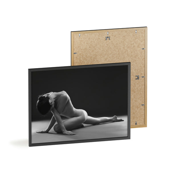 Naked Yoga -  Print with Wooden Frame