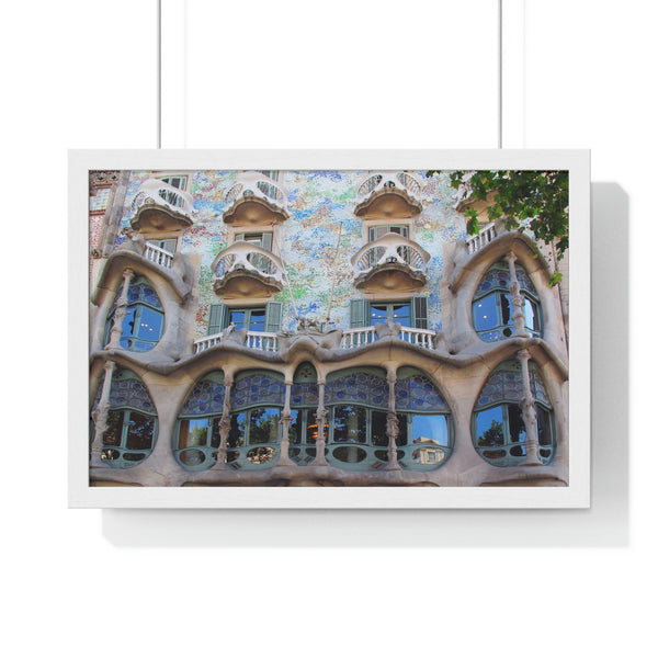 Casa Batllo: A Close-Up of Gaudi's Architectural Marvel - Framed Print