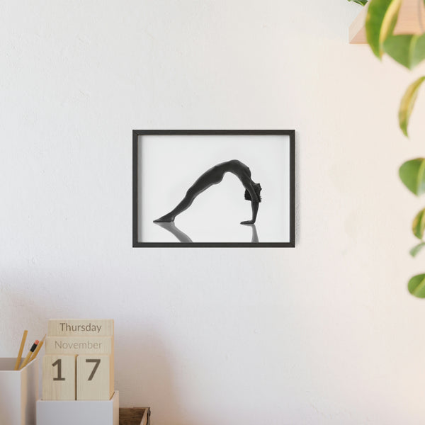 White Yoga -  Print with Wooden Frame