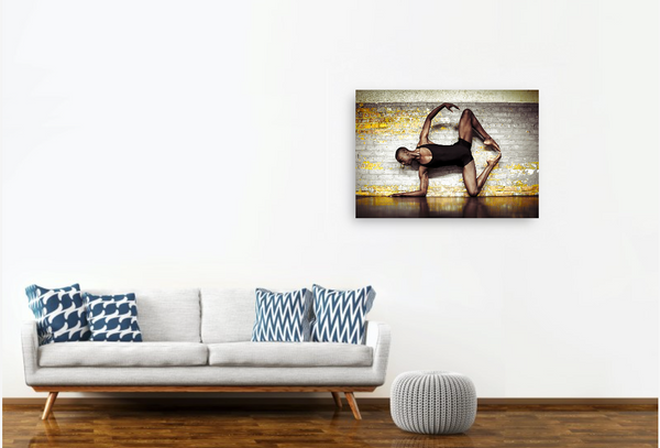 "A male dancer captured in mid-motion, his body extended and arched in a display of impressive grace and athleticism. This art print is available on Fine Art Paper or Canvas, in a range of sizes from iDanceContemporary.gallery."