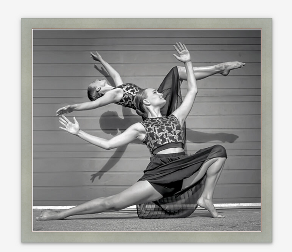 "Elegance in Motion: Female Dancer Black and White Print"